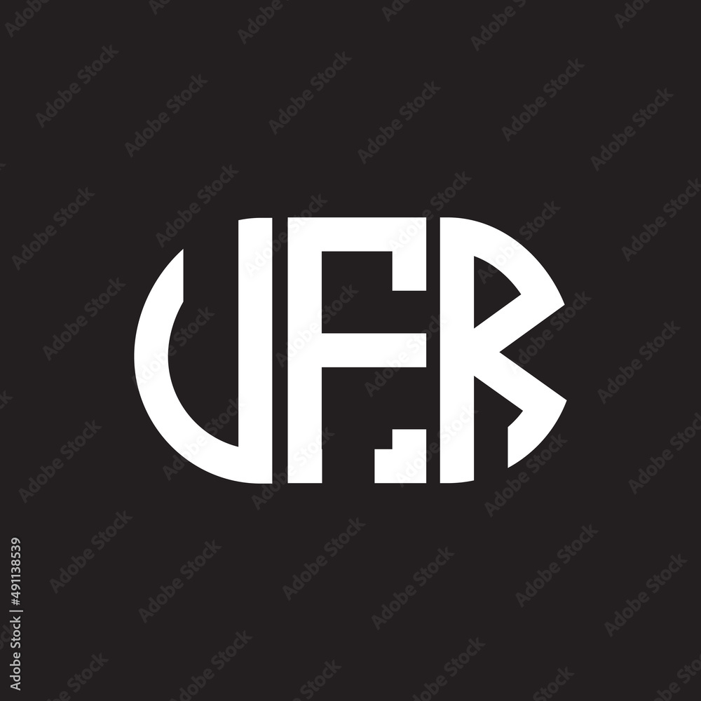 UFR letter logo design on black background. UFR creative initials letter logo concept. UFR letter design. UFR letter logo design on black background. UFR creative initials letter logo concept. UFR letter design.