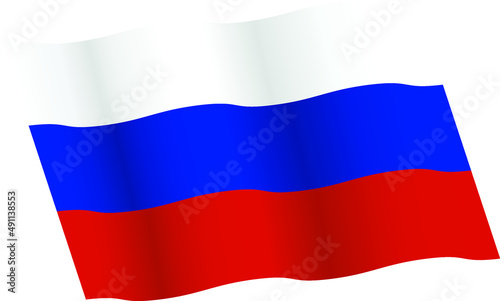 Russian flag waving vector icon