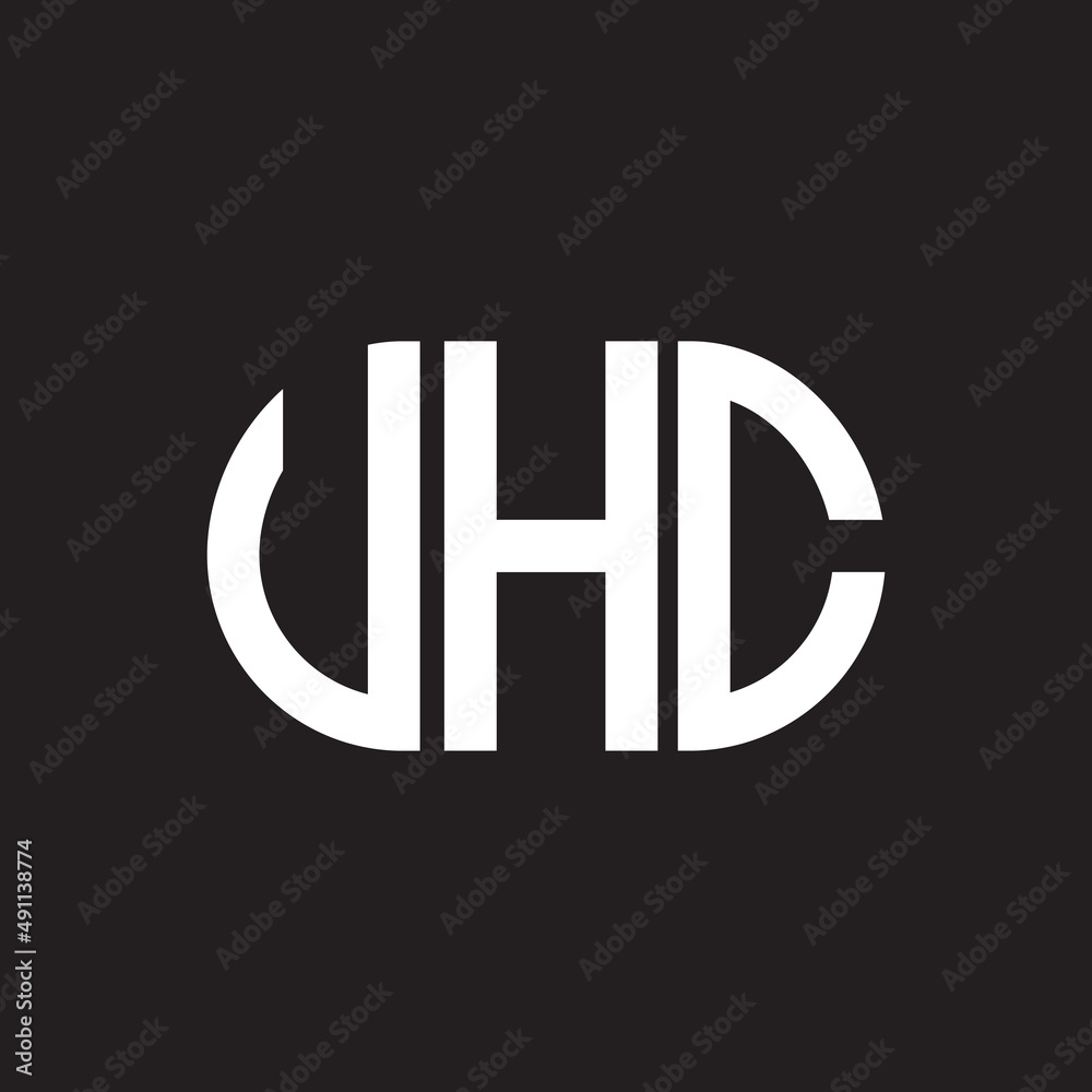 UHC letter logo design on black background. UHC creative initials letter logo concept. UHC letter design. UHC letter logo design on black background. UHC creative initials letter logo concept. UHC letter design.