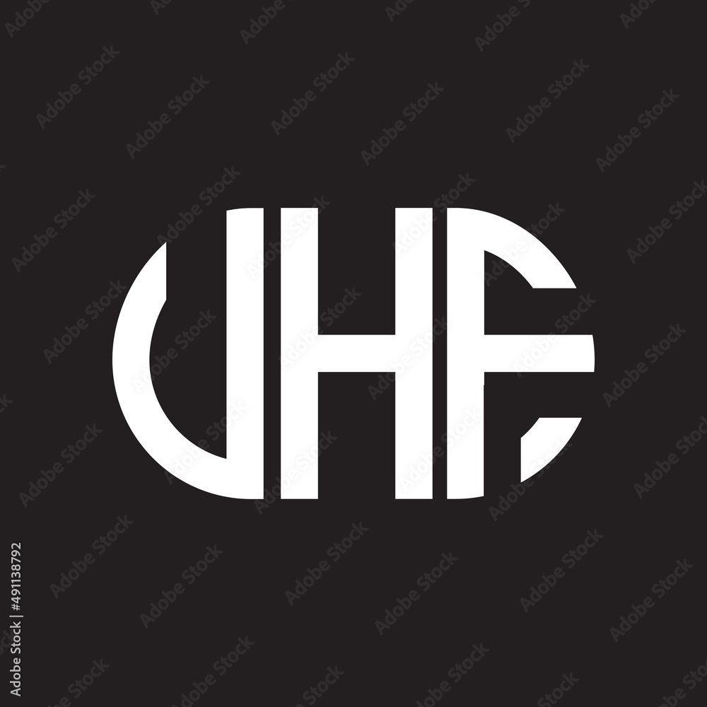 UHF letter logo design on black background. UHF creative initials letter logo concept. UHF letter design. UHF letter logo design on black background. UHF creative initials letter logo concept. UHF letter design.