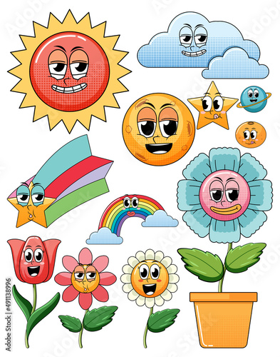A various sweets on white background
