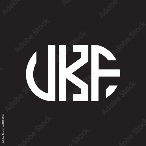 UKF letter logo design on black background. UKF creative initials letter logo concept. UKF letter design.