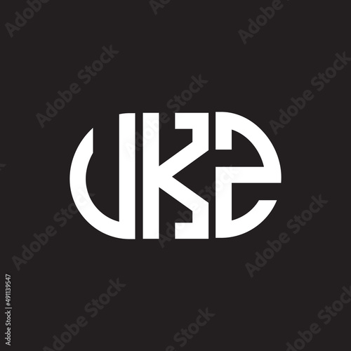 UKZ letter logo design on black background. UKZ creative initials letter logo concept. UKZ letter design.