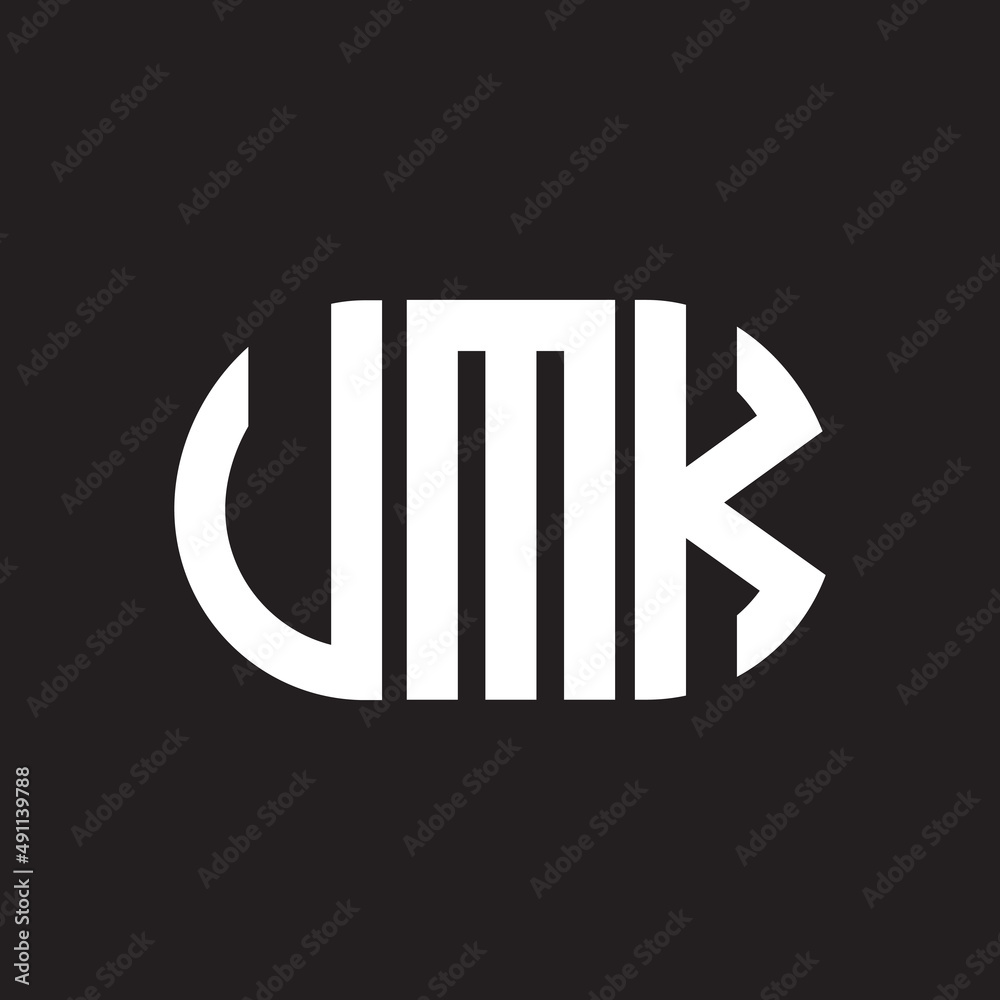 UMK letter logo design on black background. UMK creative initials letter logo concept. UMK letter design.