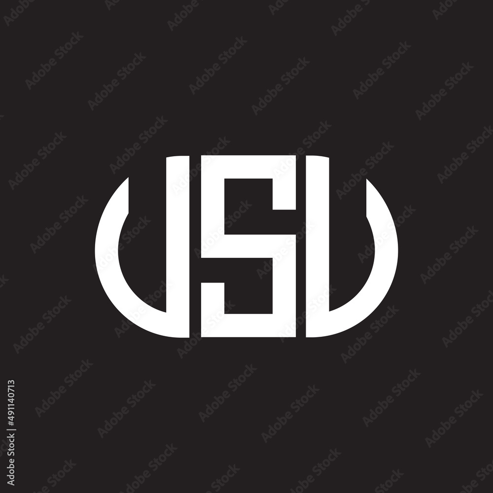 USU letter logo design on black background. USU creative initials letter logo concept. USU letter design.