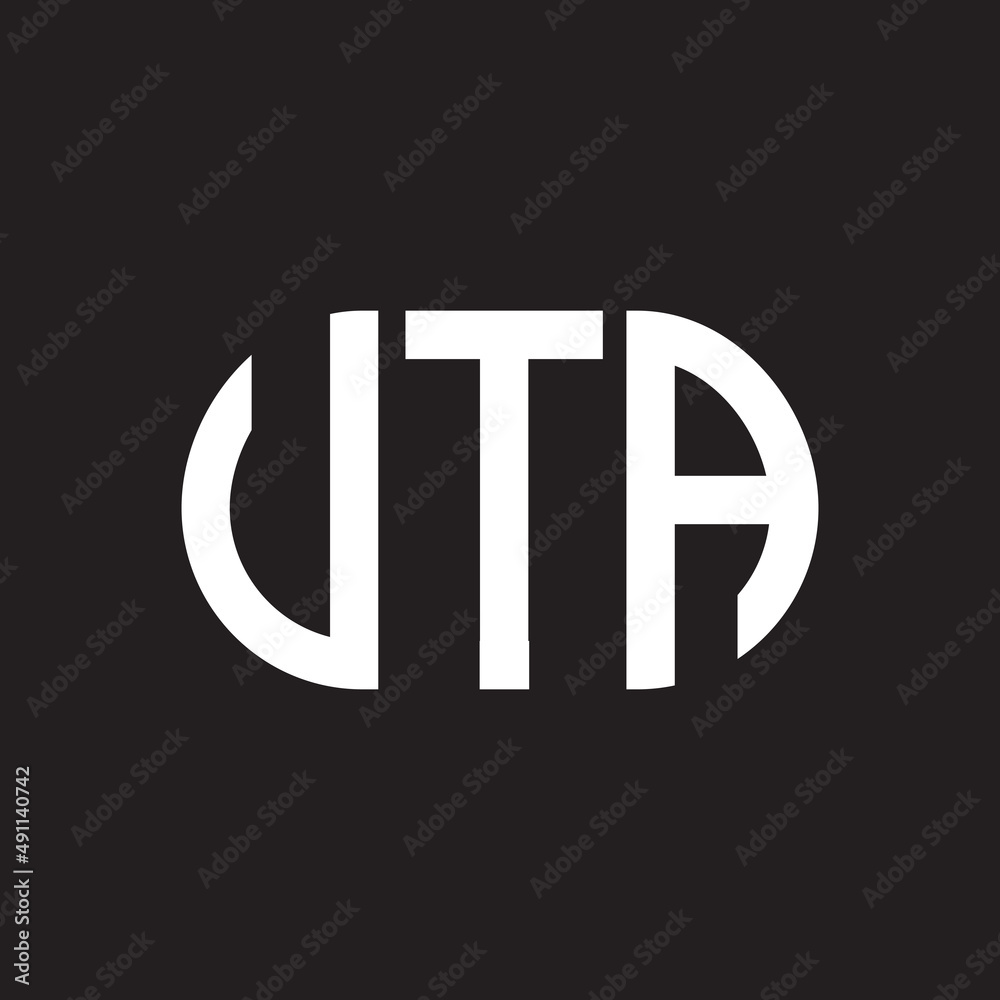 UTA letter logo design on black background. UTA creative initials letter logo concept. UTA letter design. UTA letter logo design on black background. UTA creative initials letter logo concept. UTA letter design.