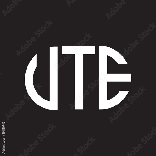 UTE letter logo design on black background. UTE creative initials letter logo concept. UTE letter design.