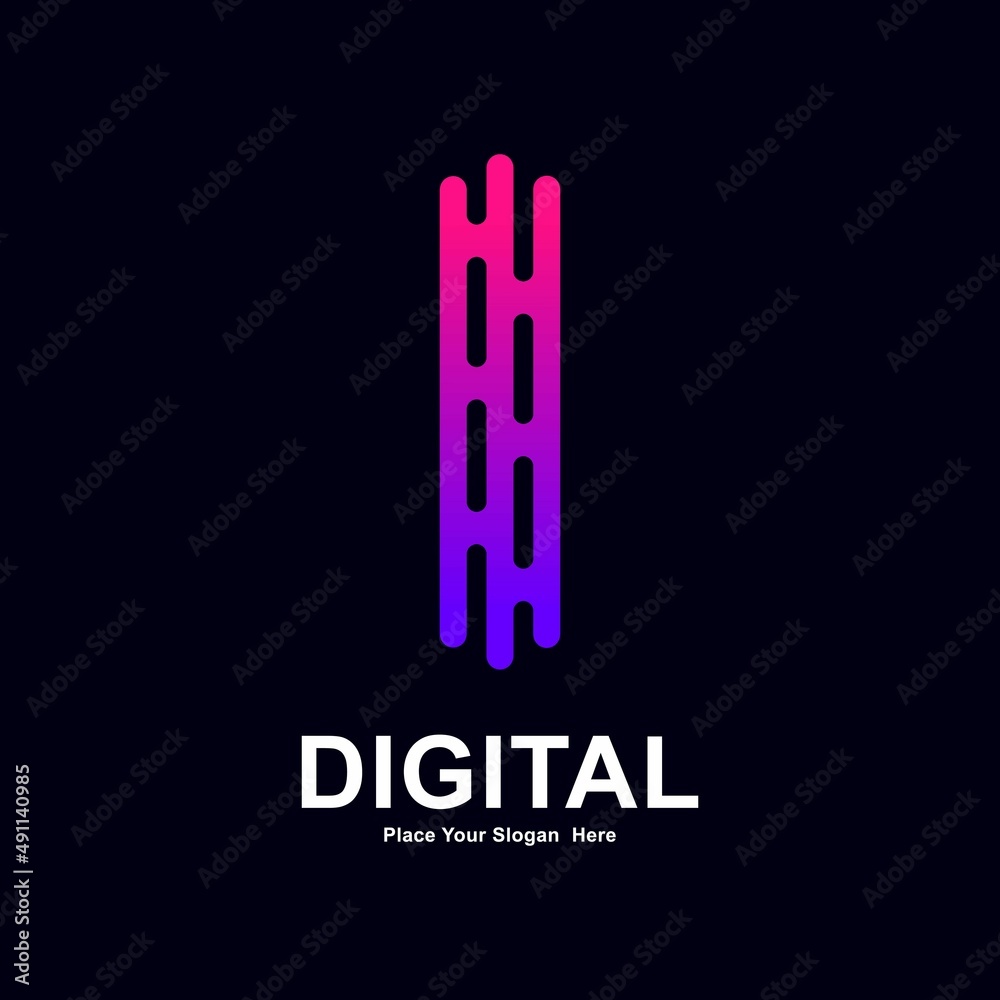 Vetor do Stock: Abstract letter I modern line and digital vector logo ...