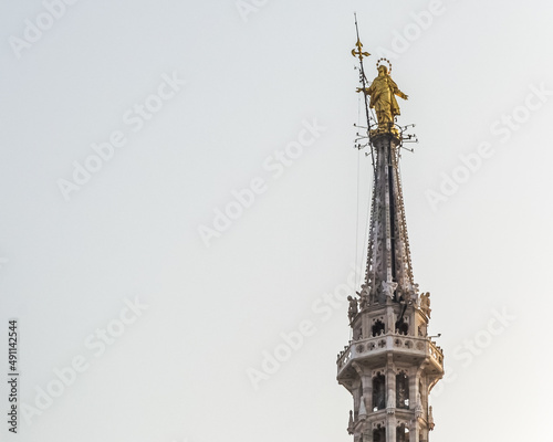 Architectural detail of The Milan Cathedral (Italian, Duomo di Milano), the cathedral church of Milan in Lombardy, Italy. Dedicated to the Nativity of St Mary it is the seat of the Archbishop of Milan