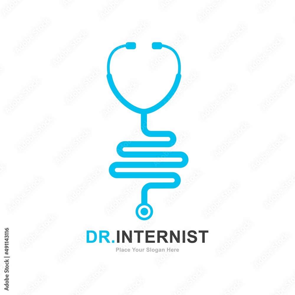 Dr. intestinal vector logo template. Suitable for stethoscope symbol and health. Dr. intestinal vector logo template. Suitable for stethoscope symbol and health.