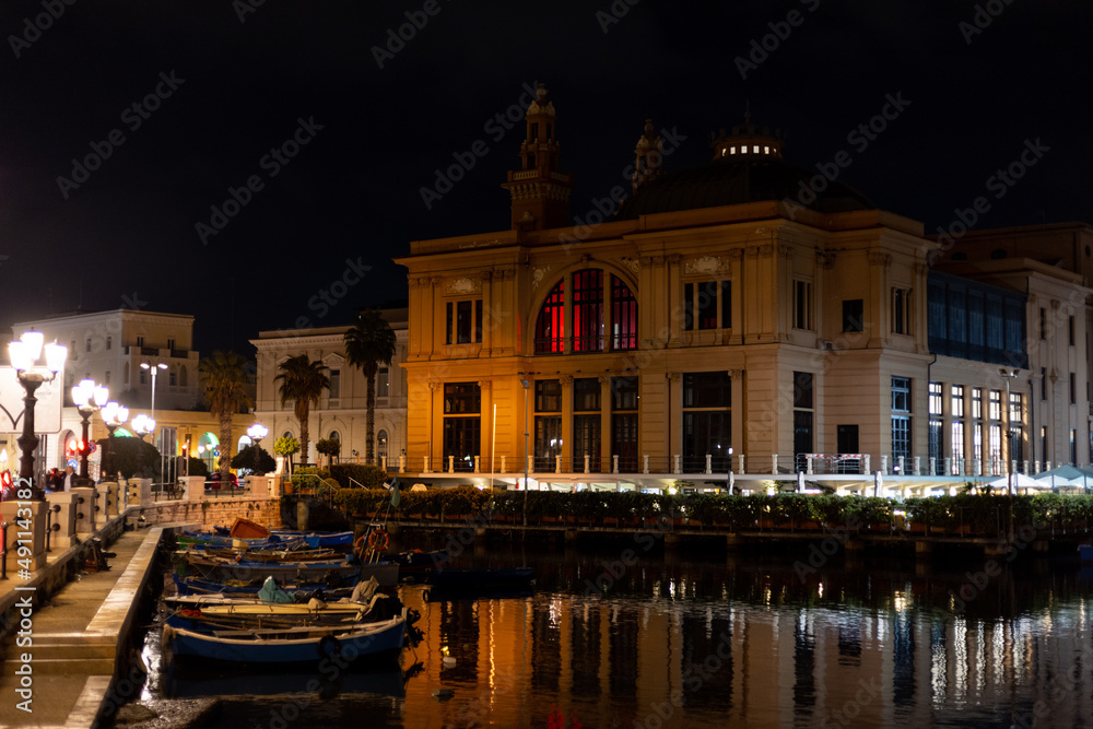 City of Bari Italy by night at the Italian east coast - travel photography