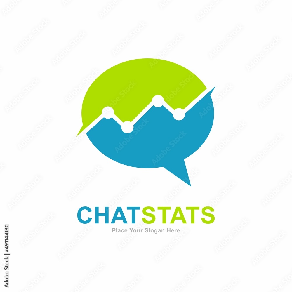 Chat statistic logo vector design. Suitable for business, chatting and media social Chat statistic logo vector design. Suitable for business, chatting and media social