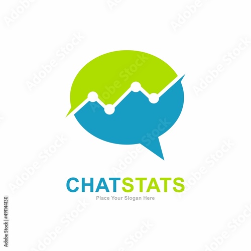 Chat statistic logo vector design. Suitable for business, chatting and media social