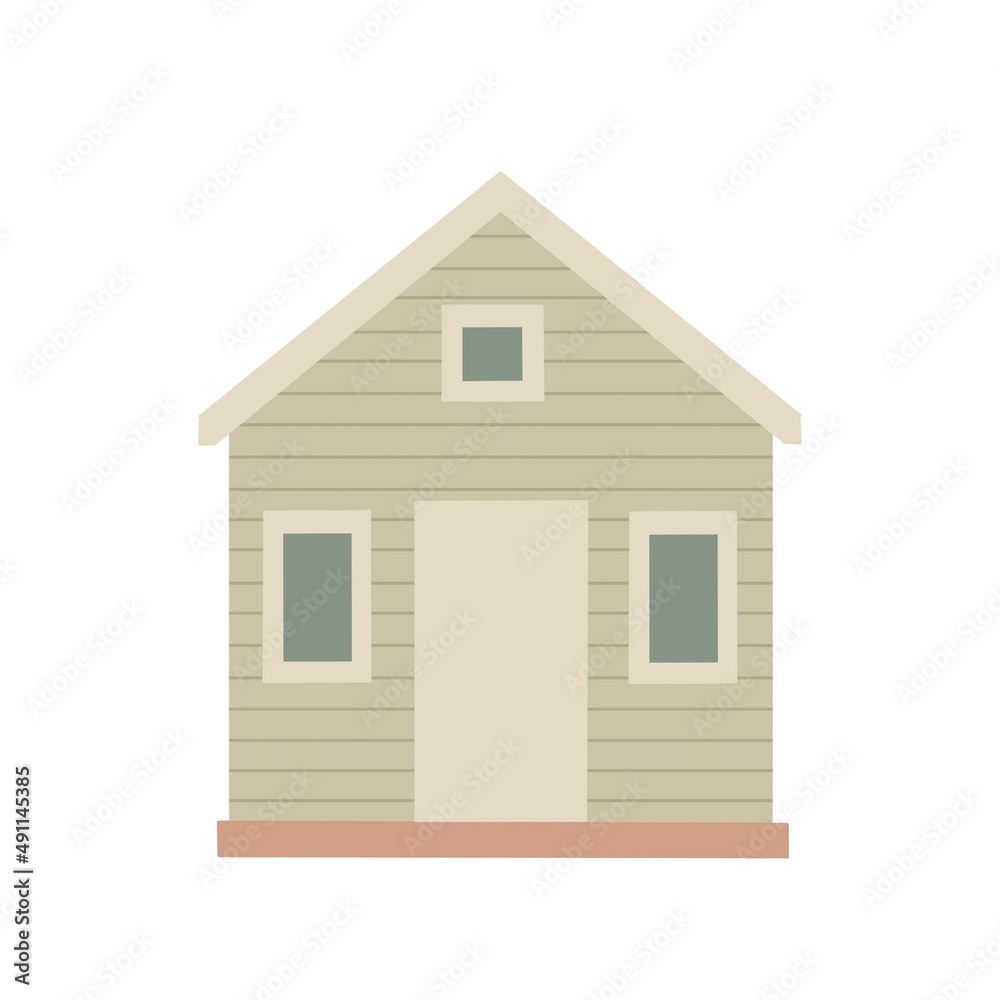 Cute house in flat design, calm colors