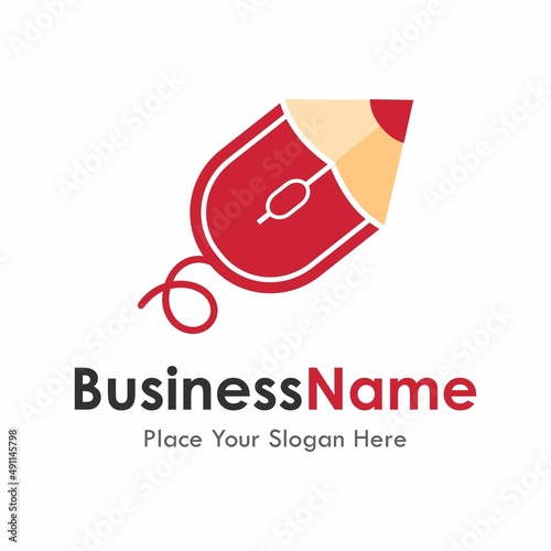 mouse for computer vector template logo. Suitable for business, web, technology and art