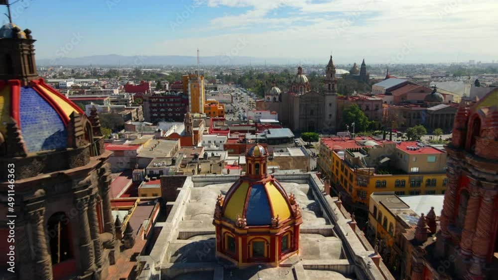 San Luis Potosi church drone Shot 4K