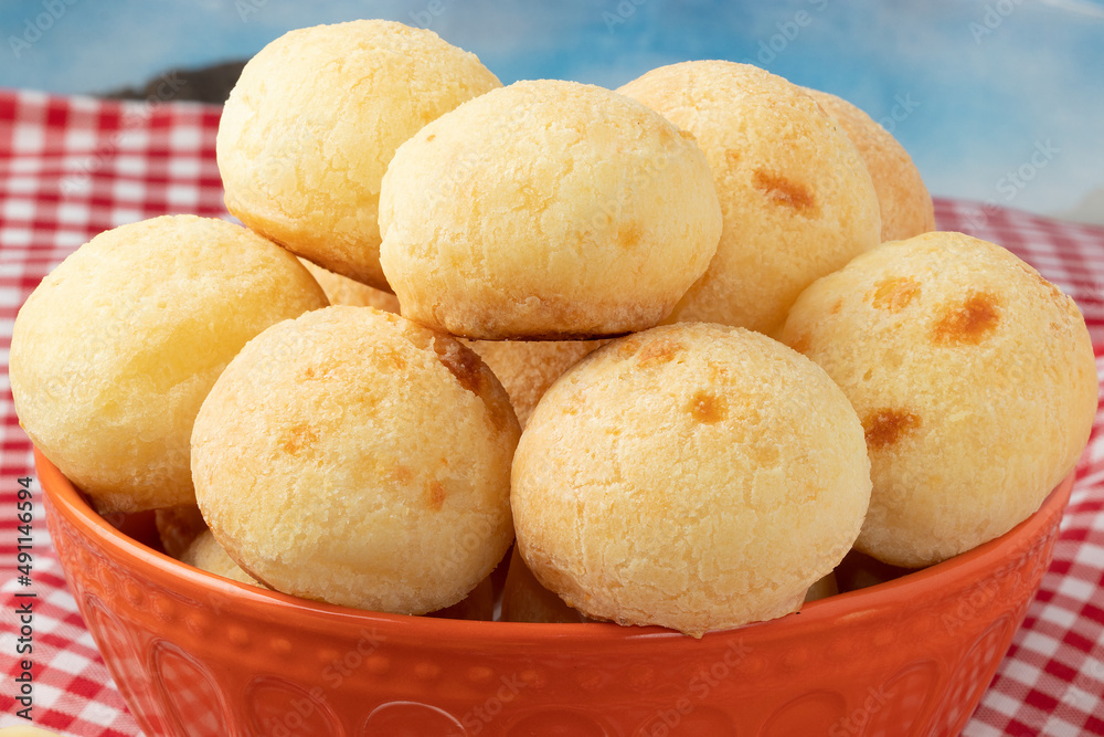 Closeup of Brazilian cheese bread (pão de queijo). Closeup of Brazilian cheese bread (pão de queijo).