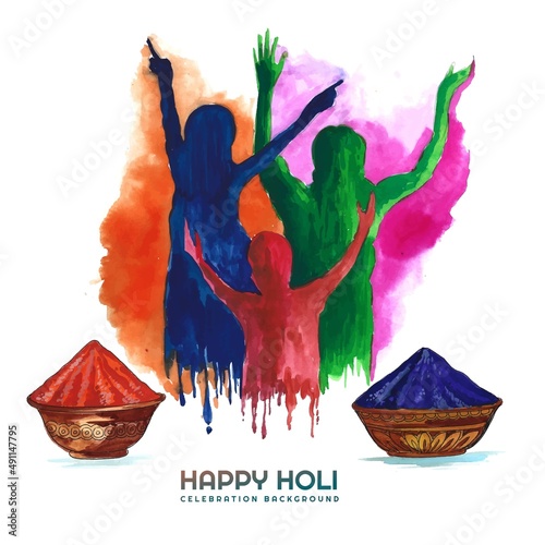 Happy holi festival of India celebration greetings card background