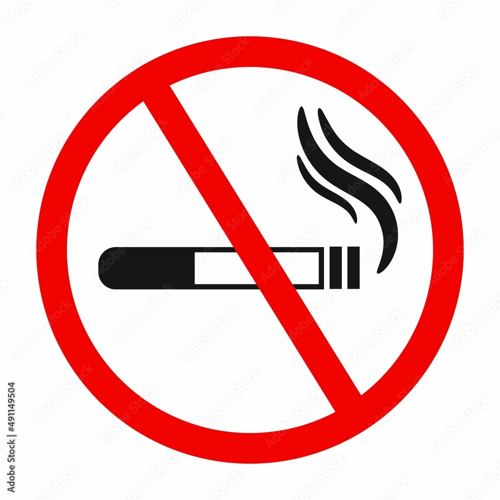 No smoking sign vector logo mark. Suitable for health care and education No smoking sign vector logo mark. Suitable for health care and education