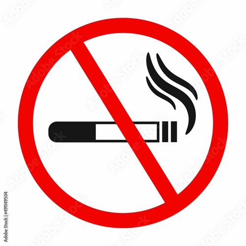 No smoking sign vector logo mark. Suitable for health care and education