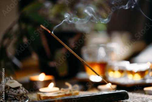 Картината върху платно Burning aroma stick incense