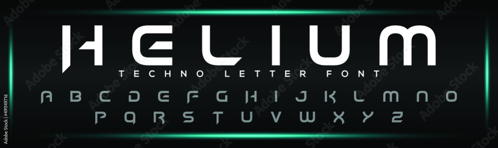 Chillenium Letters HELIUM luxury classic tech sports letter set design. Modern minimal ...
