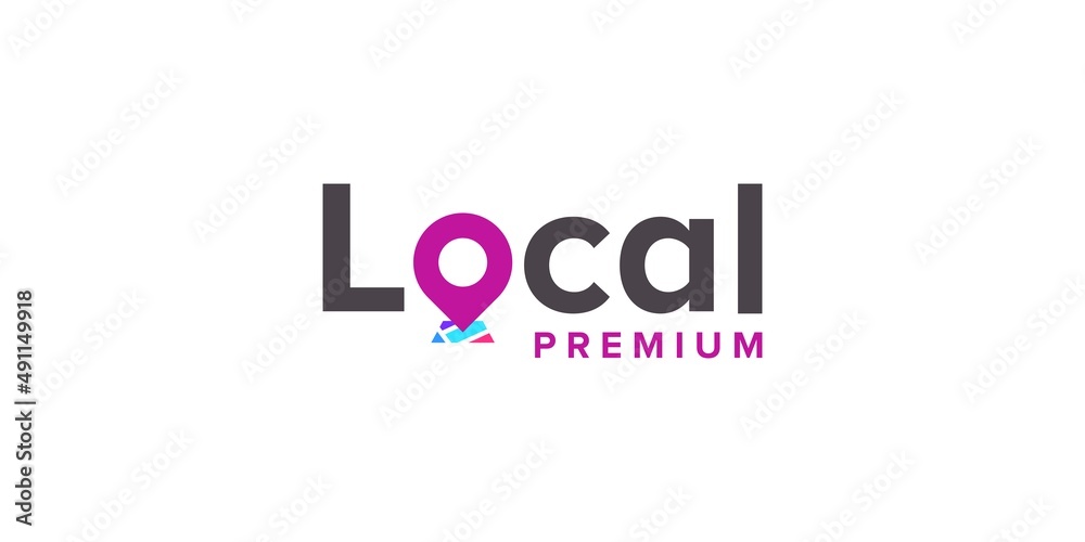 Illustration Wordmark Local Location Pin Map Place Travel Navigation Technology Vector Logo Design Illustration Wordmark Local Location Pin Map Place Travel Navigation Technology Vector Logo Design