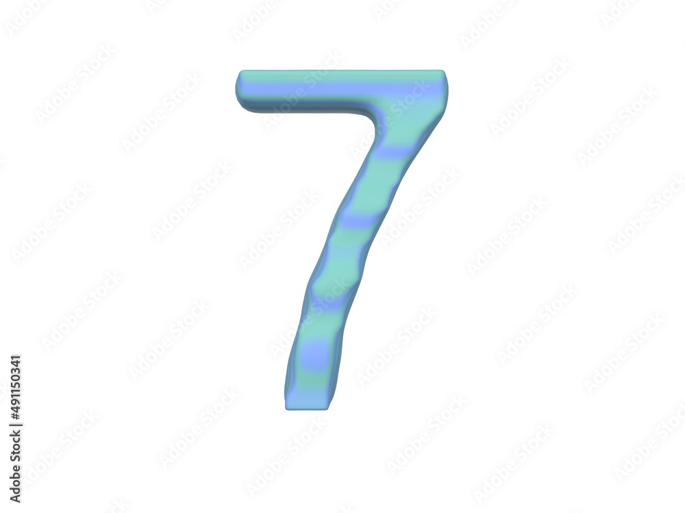 Wave Themed Font Number 7 Wave Themed Font Number 7