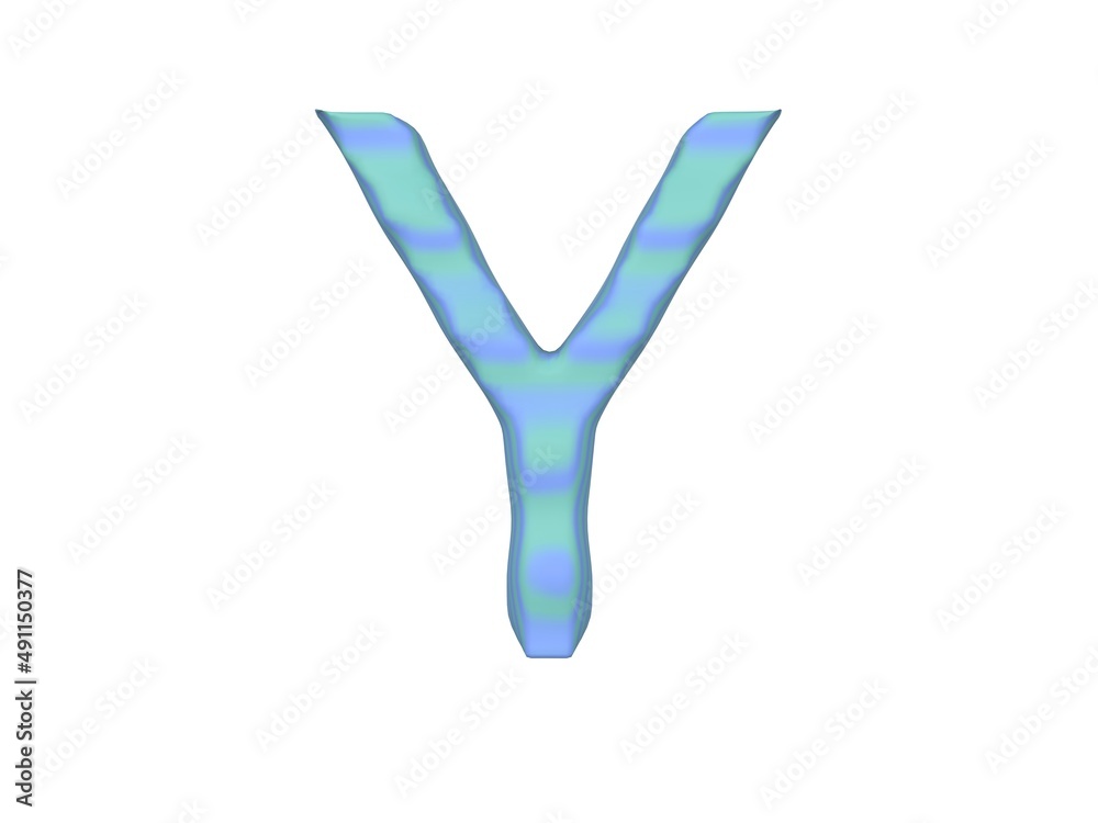 Wave Themed Font Letter Y Wave Themed Font Letter Y
