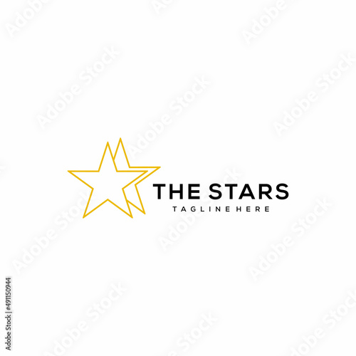 Illustration abstract yellow stars sign success logo design