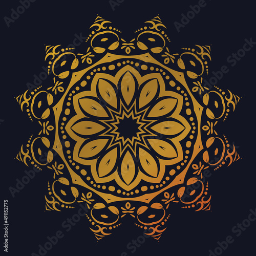 Luxury ornamental mandala design background gold color decoration