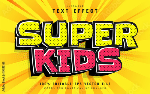 Super kids comic style text effect