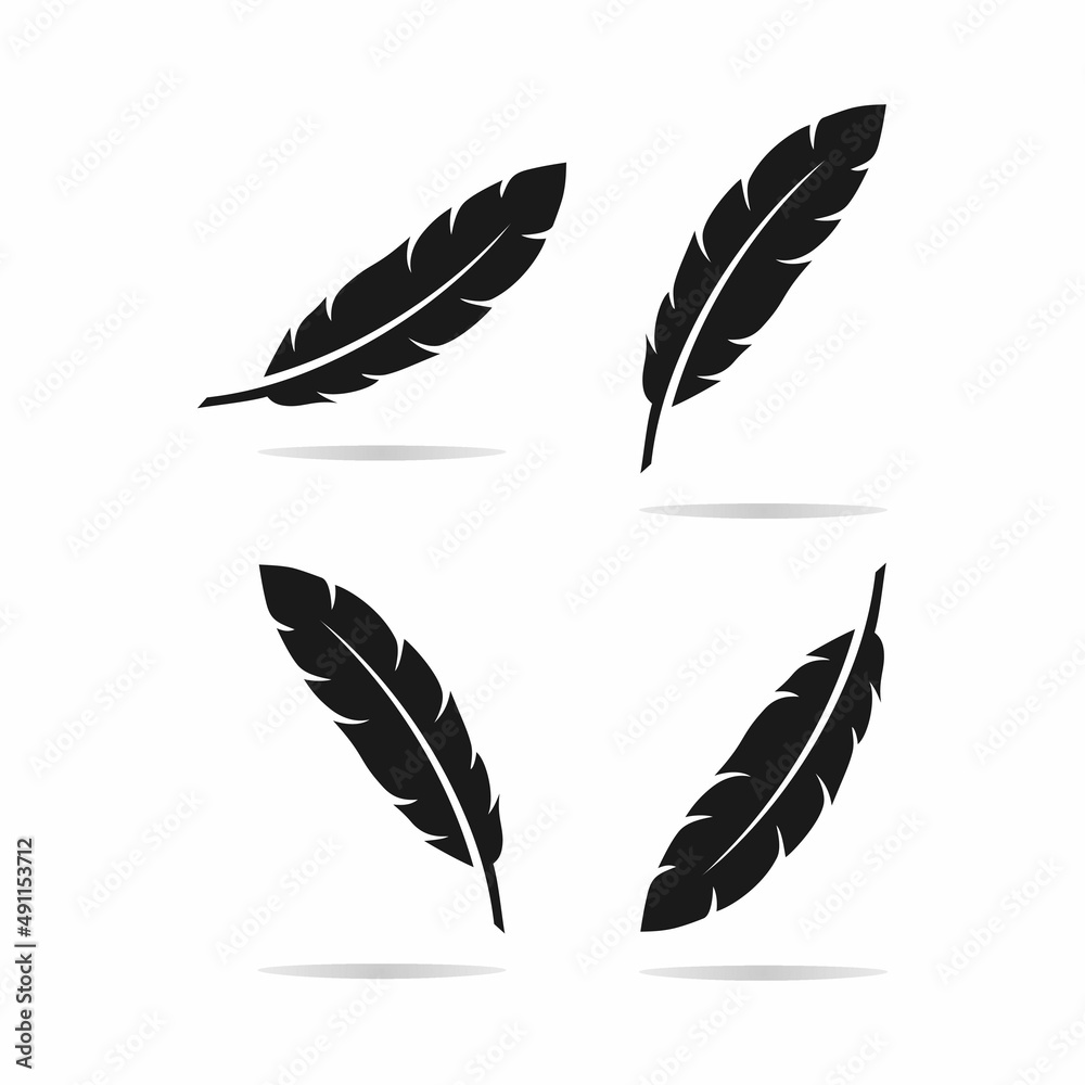 Bird feather icons vector logo design, suitable for business, arts and education Bird feather icons vector logo design, suitable for business, arts and education