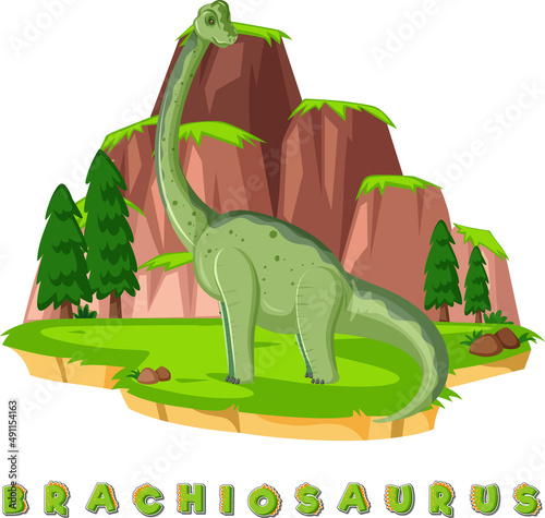 Dinosaur wordcard for brachiosaurus