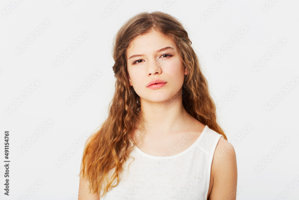 Young and beautiful. Isolated portrait of a pretty caucasian girl. Young and beautiful. Isolated portrait of a pretty caucasian girl.