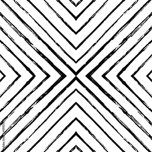 Vector Seamless Hand Drawn Scribble Pattern. Minimal Artistic Sketch Endless Print.