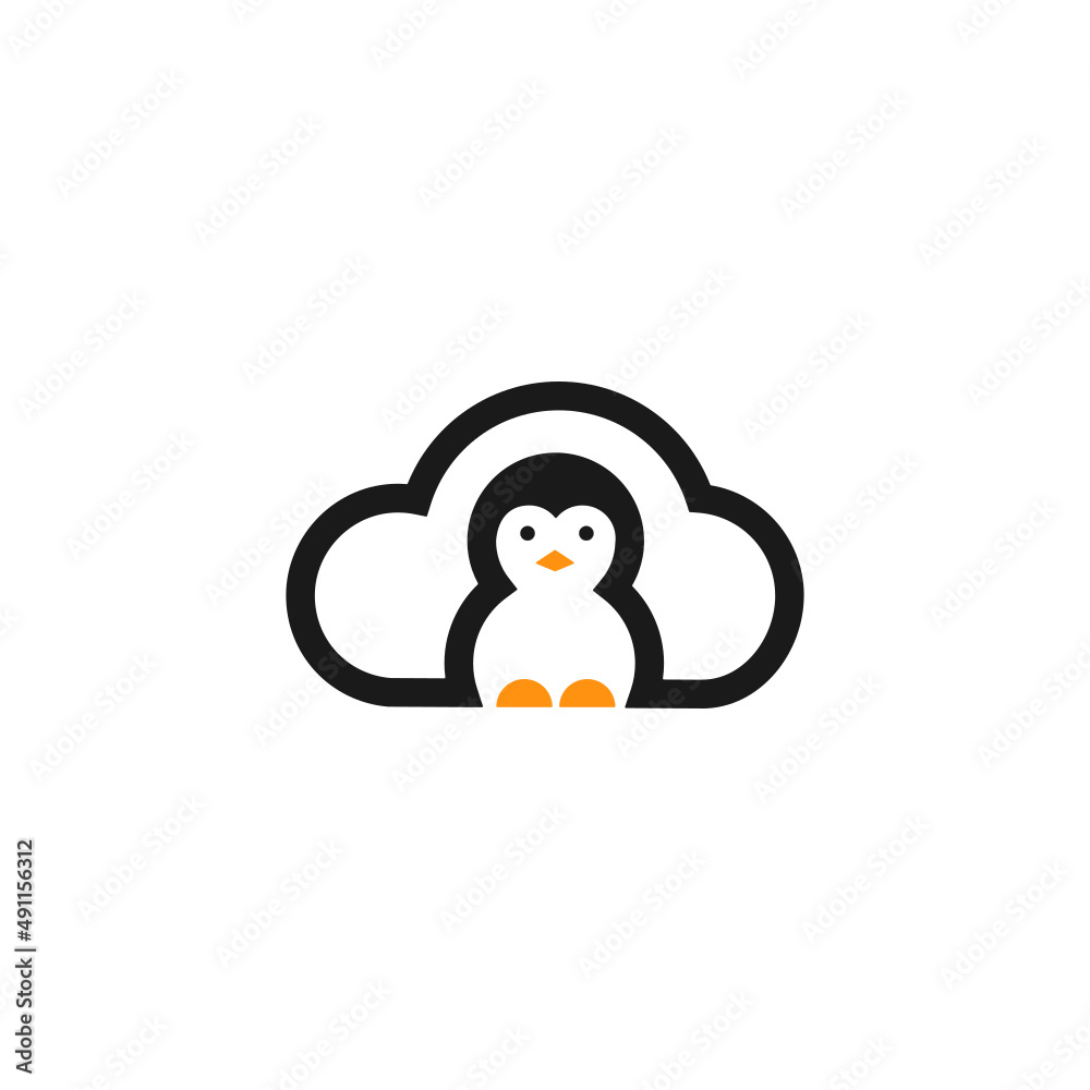 Fototapeta premium Penguin Cloud logo