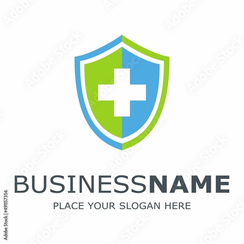 medical shield vector logo template. suitable for business, web and healthy