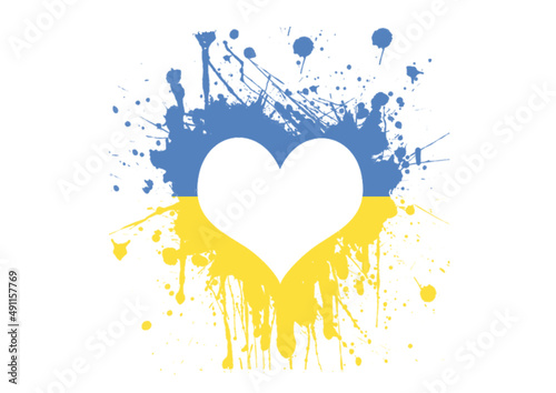 Ukraine flag. Heart.