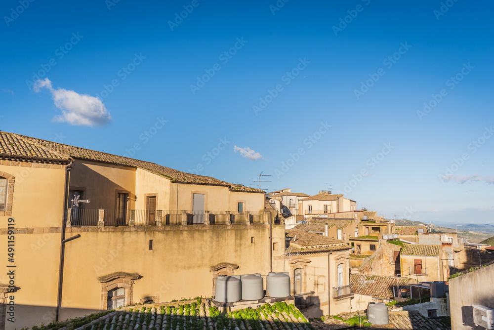 View of Caltagirone City Centre from San Francesco Bridge, Catania, Sicily, Italy, Europe, World Heritage Site