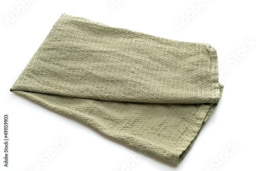dark green napkin on white background photo