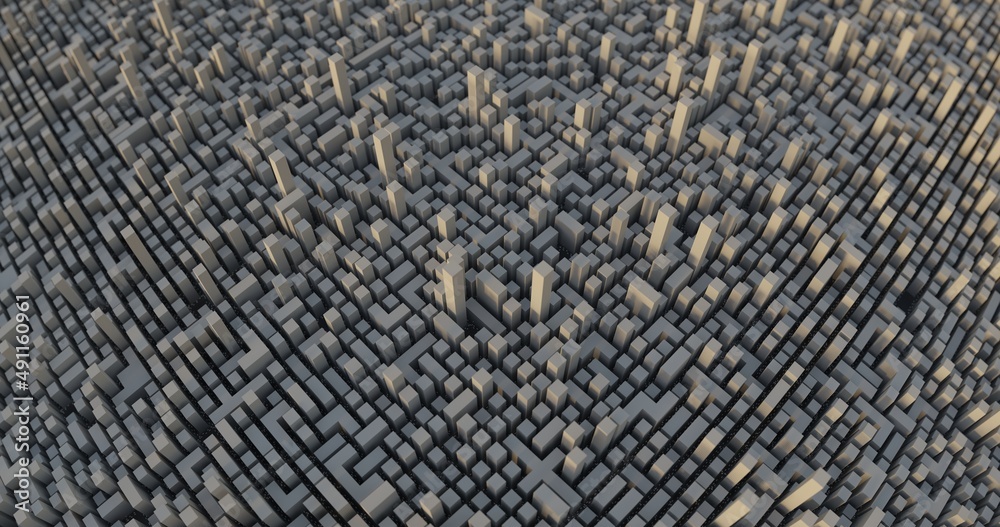 Naklejka premium Infinite City 3D
