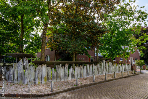 Fotografia Fence made out of whale bones at a house on Borkum, East Frisian Islands, Germany