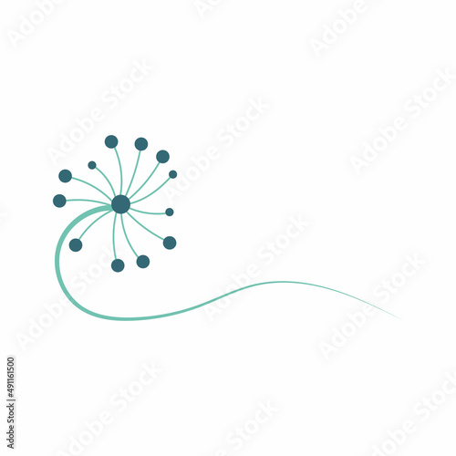 Dandelion flower logo vector template icon background