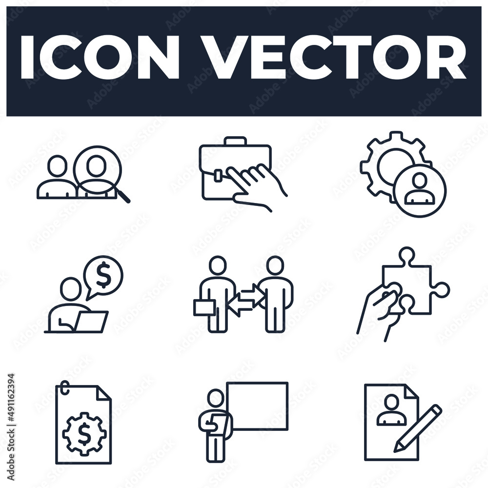 set of Business Cooperation elements symbol template for graphic and web design collection logo vector illustration