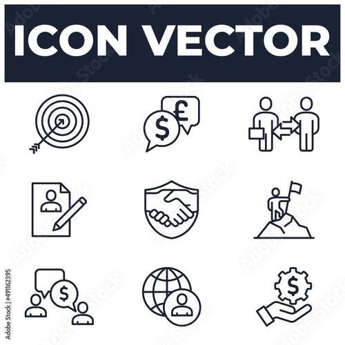 set of Business Cooperation elements symbol template for graphic and web design collection logo vector illustration