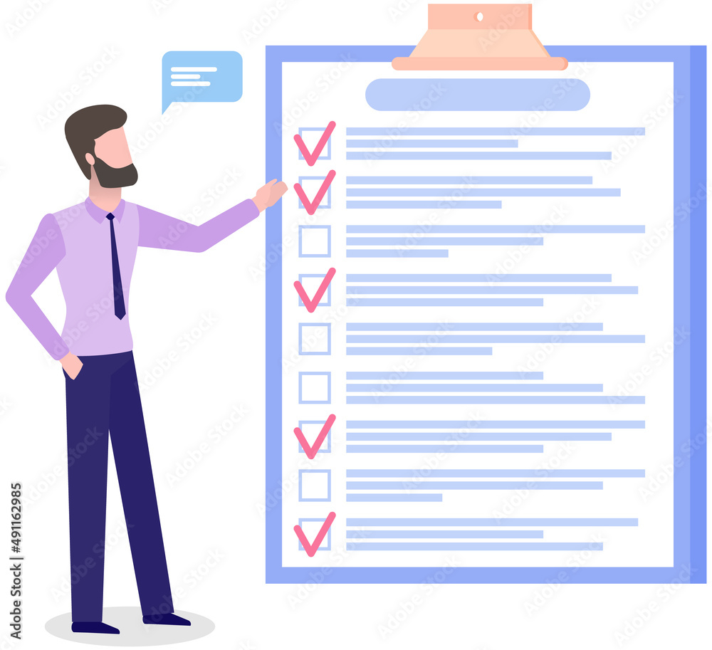 Month scheduling, to do list, time management. Businessman stands near checklist and planning. Plan fulfilled, task completed, timetable on paper sheet. Check list plan, schedule creation concept Month scheduling, to do list, time management. Businessman stands near checklist and planning. Plan fulfilled, task completed, timetable on paper sheet. Check list plan, schedule creation concept