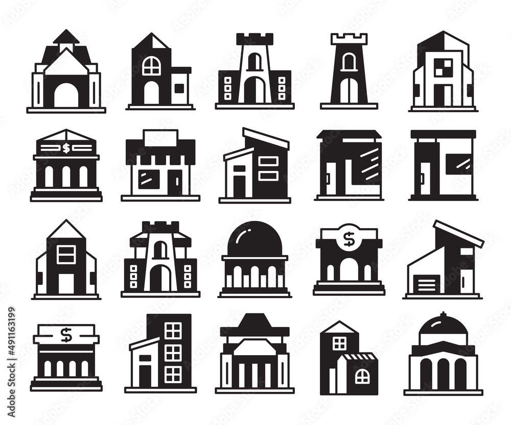 building icons set  vector