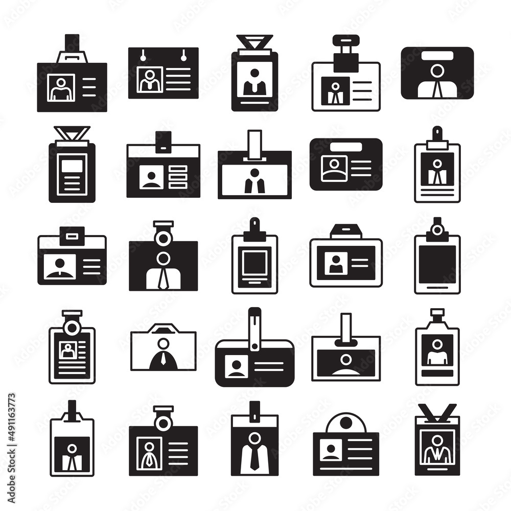 business card and id card icons vector set business card and id card icons vector set