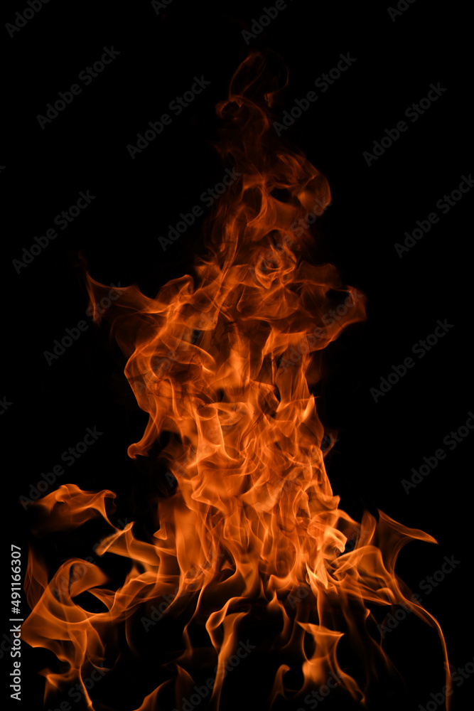 Fire flame isolate on black background. Burn flames, abstract texture. Art design for fire pattern, flame texture. Fire flame isolate on black background. Burn flames, abstract texture. Art design for fire pattern, flame texture.